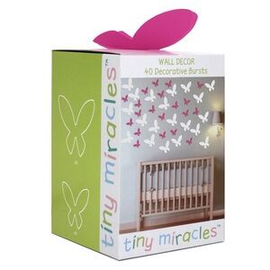 40 Wall butterfly Decor girls Pink & White DECALS Nursery